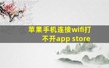 苹果手机连接wifi打不开app store